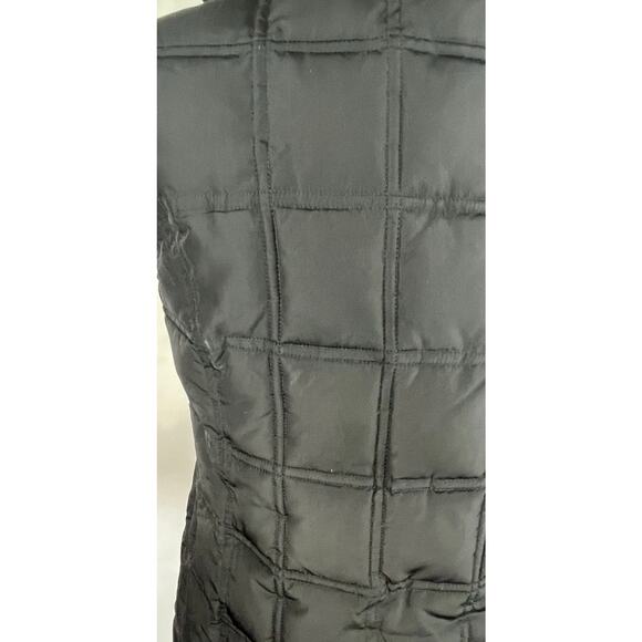GAP Quilted Puffer Hooded Vest Zipper Snaps Black Small - Picture 8 of 10